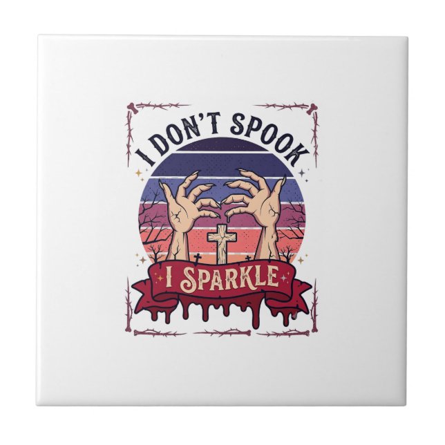 Don Spook Sparkle Zombie Hands Halloween Blood_1 Tile (Front)