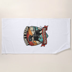 Don Stop Retrieving Black Labrador Dog Duck Retro Beach Towel