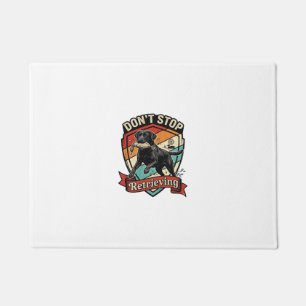 Don Stop Retrieving Black Labrador Dog Duck Retro Doormat