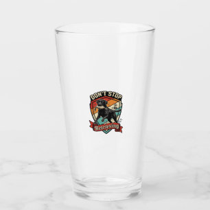 Don Stop Retrieving Black Labrador Dog Duck Retro Glass