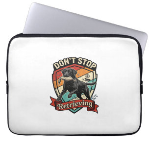 Don Stop Retrieving Black Labrador Dog Duck Retro Laptop Sleeve