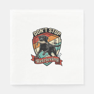 Don Stop Retrieving Black Labrador Dog Duck Retro Napkin