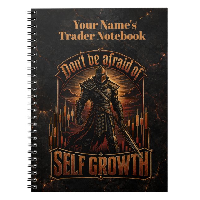 Don’t Be Afraid of Self Growth Dark Cracked  Notebook (Front)