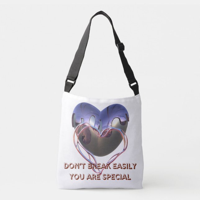 Don’t Break Easily–Motivational Crossbody Tote bag (Front)