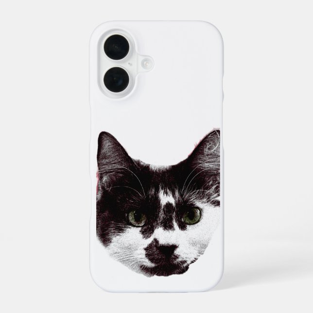 Don’t Call Me Cute | Cat Face iPhone 16 Case (Back)
