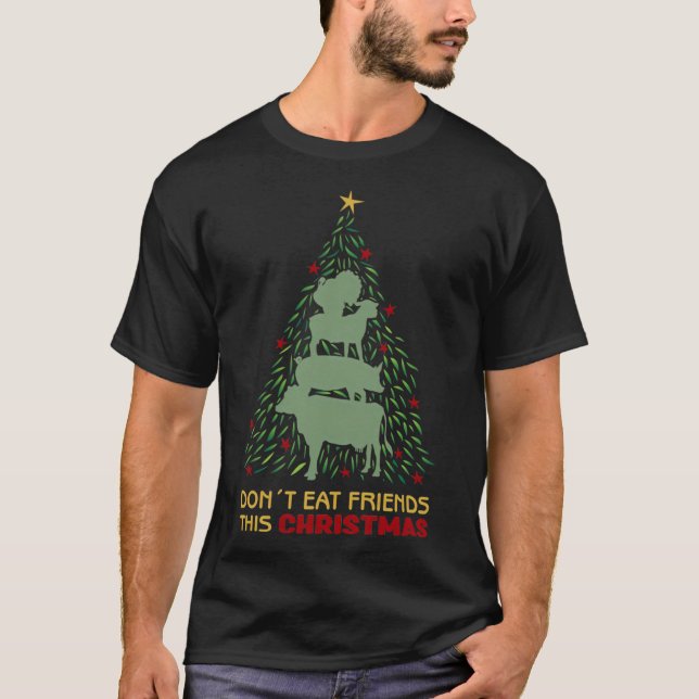 Don´t Eat Friends This Christmas, Vegan T-Shirt (Front)