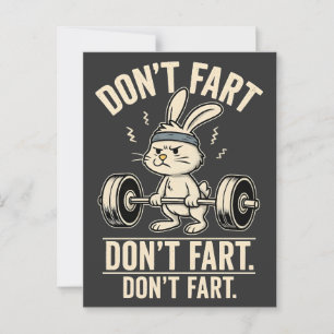🏋️♂️ Don’t Fart Bunny – Funny Gym Humour Postcard
