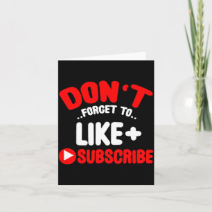 Don’t Forget To Like And Subscribe Social Media In Card