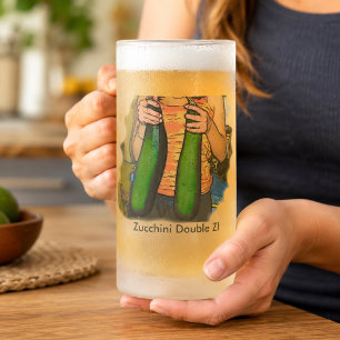 Don’t Hate My “Double Z” Zucchinis! Frosted Glass Beer Mug