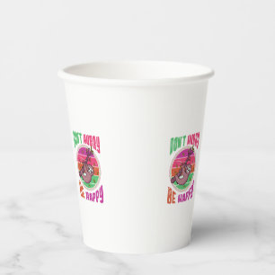Don’t Hurry Be Happy Funny Cute Lazy Sloth Paper Cups