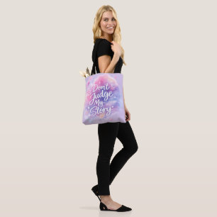 Don’t Judge Inspirational Watercolor Typography Tote Bag