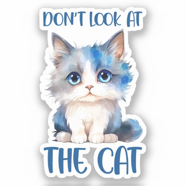 Don’t Look at the Cat – Adorable Bluish Kitten (Front)