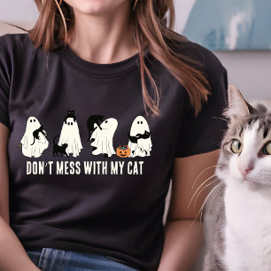DON`T MESS WITH MY CAT HALLOWEEN CAT MOM T-Shirt
