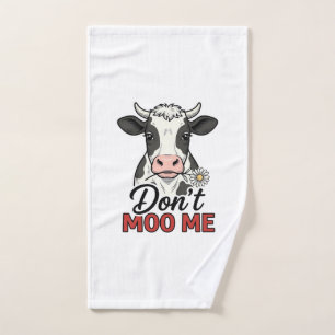Don’t Moo Me Funny Cow Vintage Engraving Hand Towel