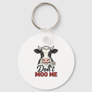 Don’t Moo Me Funny Cow Vintage Engraving Key Ring