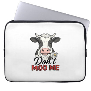 Don’t Moo Me Funny Cow Vintage Engraving Laptop Sleeve