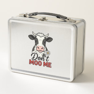 Don’t Moo Me Funny Cow Vintage Engraving Metal Lunch Box