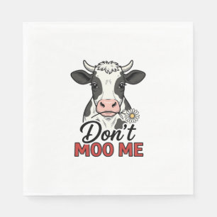 Don’t Moo Me Funny Cow Vintage Engraving Napkin