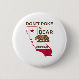 Don’t Poke The Bear California Republic 6 Cm Round Badge