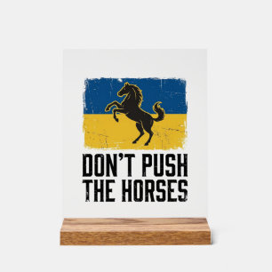 Don’t Push The Horses Vintage Horse Acrylic Sign