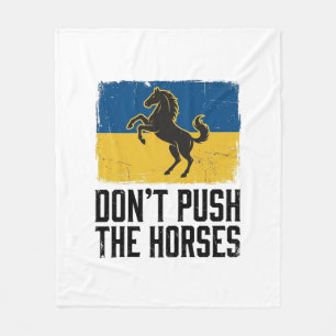 Don’t Push The Horses Vintage Horse Fleece Blanket