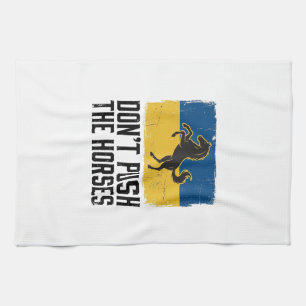 Don’t Push The Horses Vintage Horse Tea Towel