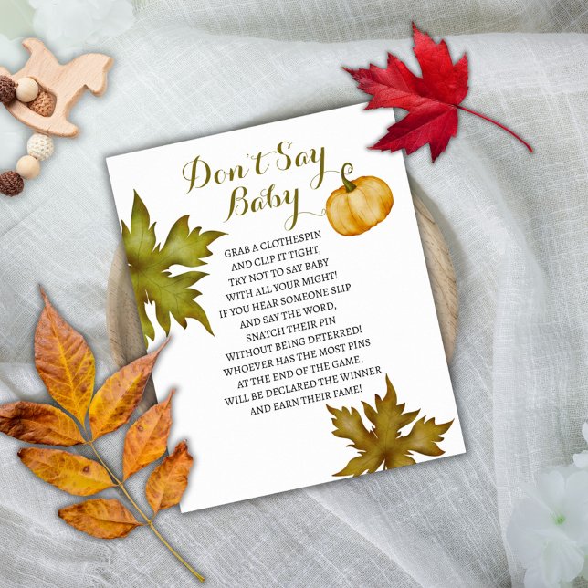 Don’t Say Baby Fall Pumpkin Baby Shower Game       Poster (Creator Uploaded)