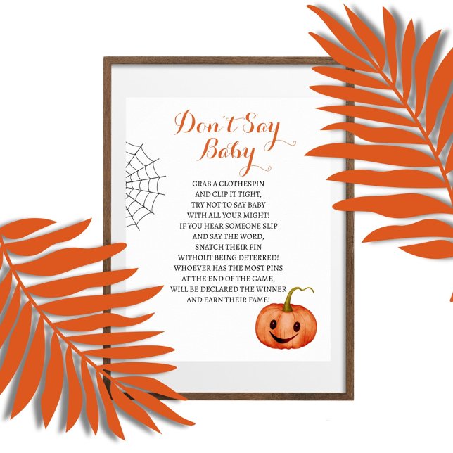 Don’t Say Baby Halloween Baby Shower Game Poster (Creator Uploaded)
