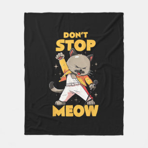 Don’t Stop Meow Cute Freddie Cat Fleece Blanket