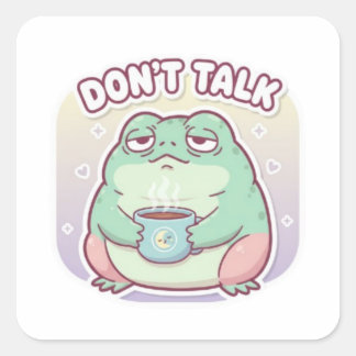 Don’t Talk Frog Sticker Cute Annoyed Frog Coffee M