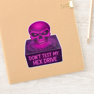 Don’t Test My Hex Drive – Purple Skull Sticker