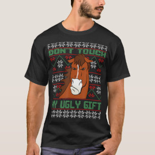 Don´t Touch Ugly chestnut Horse Rider Winter T-Shirt