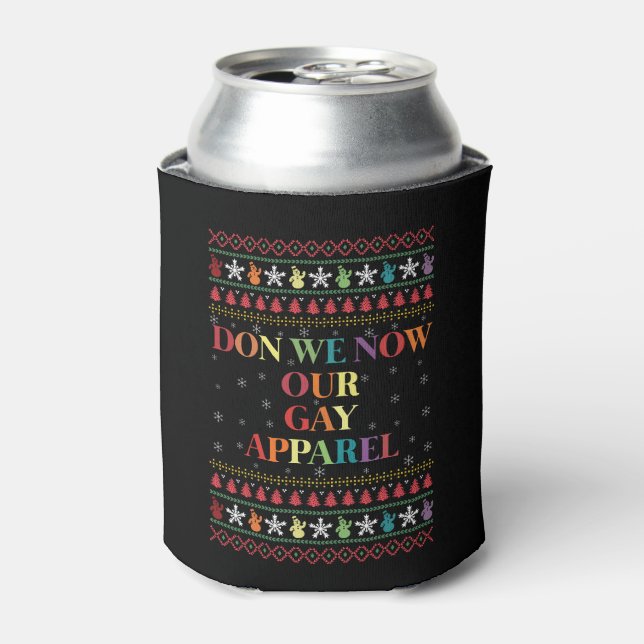 Don We Now Our Gay Apparel Gay Christmas  Can Cooler (Can Front)