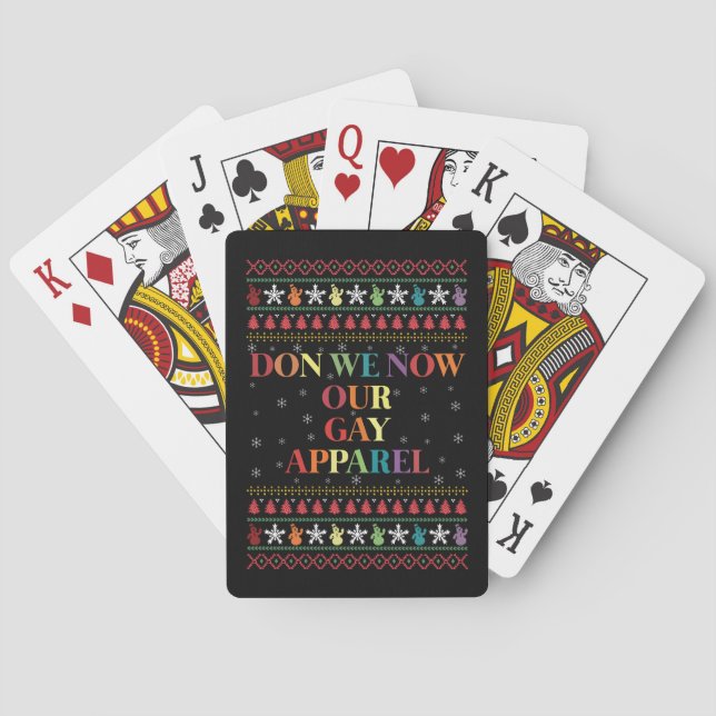 Don We Now Our Gay Apparel Gay Christmas  Playing Cards (Back)