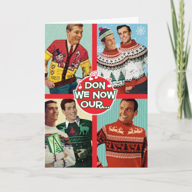 Don We Now Our GAY Apparel - Gay Men Holiday Card (Front)