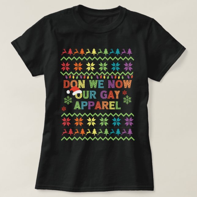 Don We Now Our Gay Apparel Pride Christmas Happy H T-Shirt (Design Front)