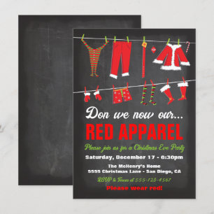 Don we now our Red apparel Christmas Eve Invitation