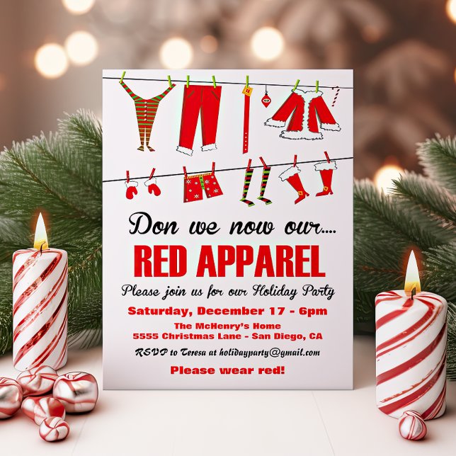 Don we now our Red apparel Christmas Invitations (Creator Uploaded)