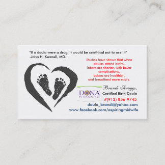 DONA Certified Birth Doula Card