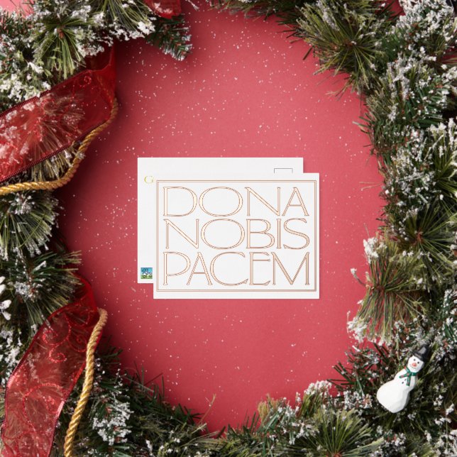 Dona Nobis Pacem Elegant Give Us Peace Foil Holiday Postcard (Insitu)