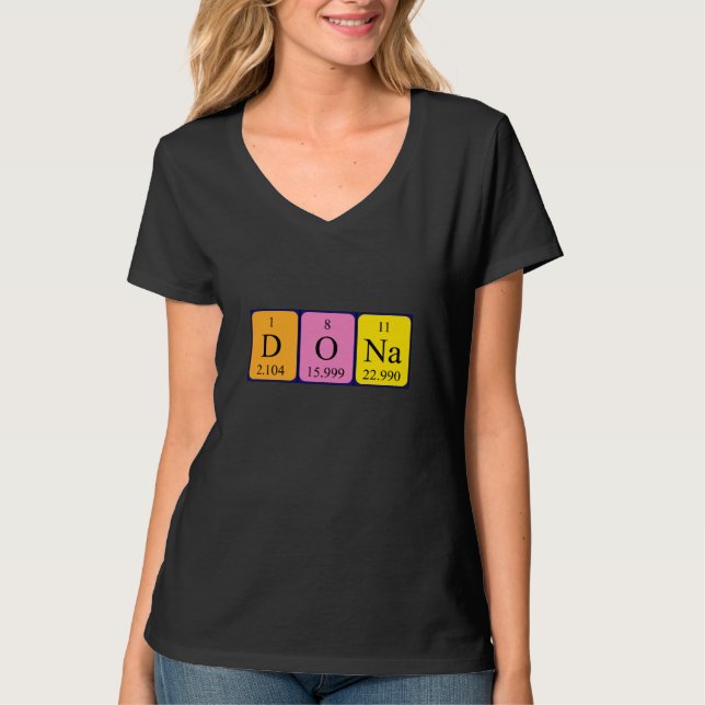 Dona periodic table name shirt (Front)