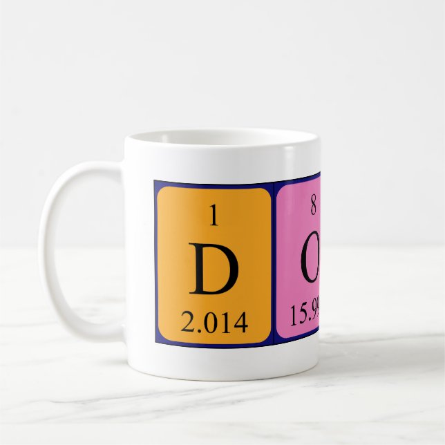 Donal periodic table name mug (Left)