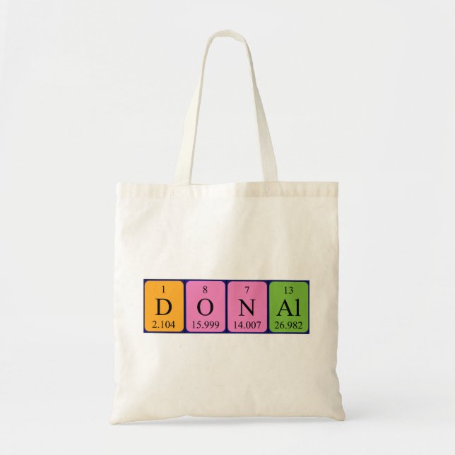 Donal periodic table name tote bag (Front)