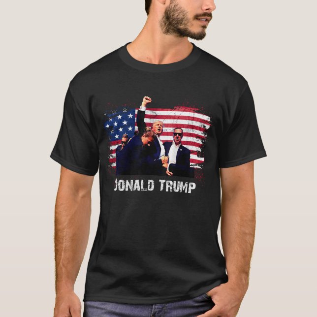 Donal Trump 2024 |  Let's stand with Donald Trump T-Shirt (Front)