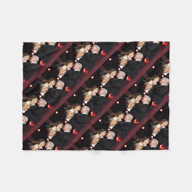 Donald and Melania Trump Fleece Blanket (Front (Horizontal))