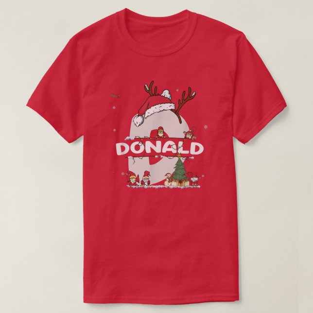 Donald Christmas Shirt w Donald Name for funny Xma (Design Front)