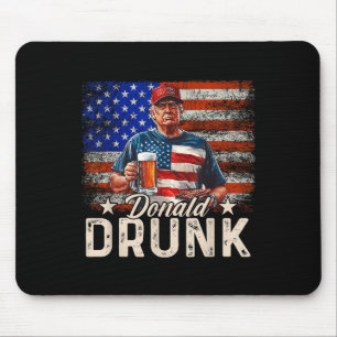 Donald Drunk Trump Drink Beer 4th Of July American Mouse Mat