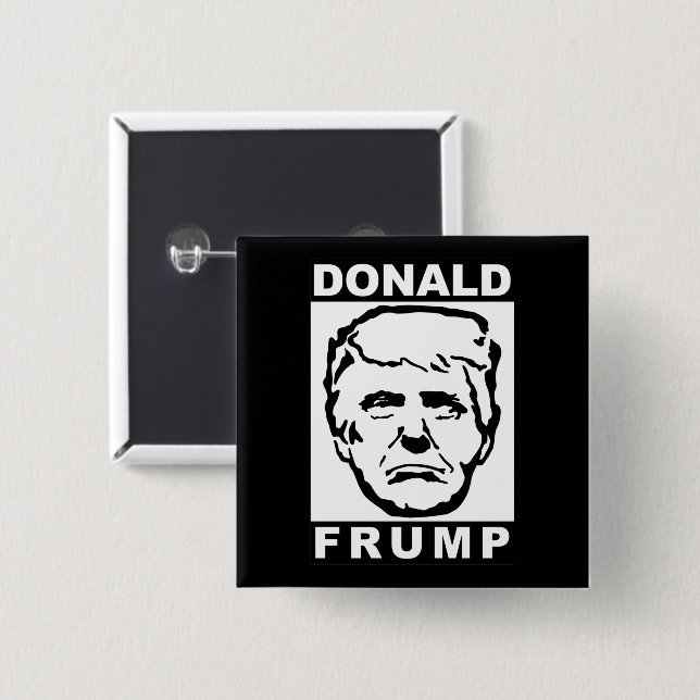 donald frump 15 cm square badge (Front & Back)