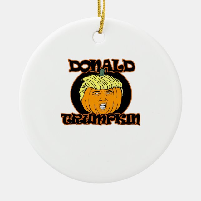 Donald  Halloween Costume Trumpkin Ceramic Tree Decoration (Front)