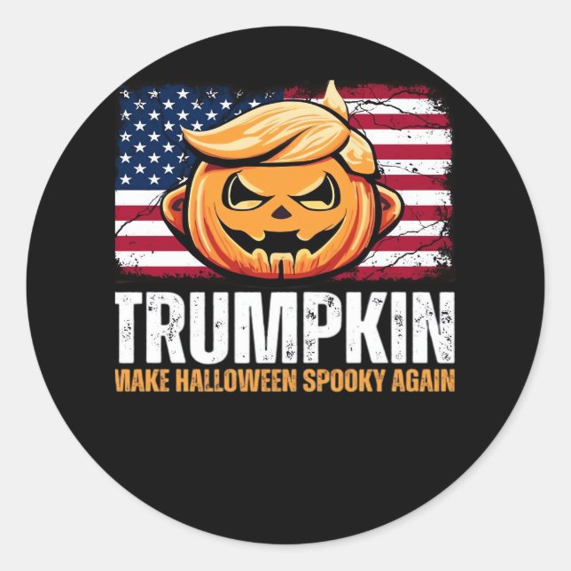 Donald Halloween - Trumpkin Make Halloween Spooky  Classic Round Sticker (Front)